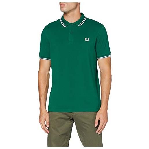 Fred Perry m3600 polo, verde oscuro y bianco, m uomo