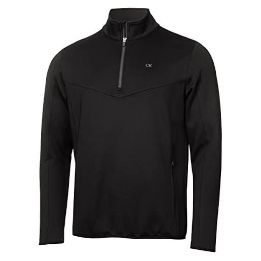 Calvin Klein maglione da golf elasticizzato da uomo 2023 traverse con mezza zip, navy, l