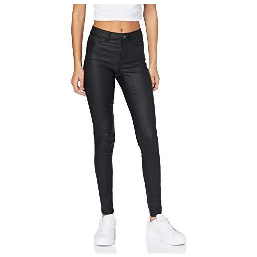 PIECES pcshape-up paro skn mw coated/noos bc jeans, nero, m donna