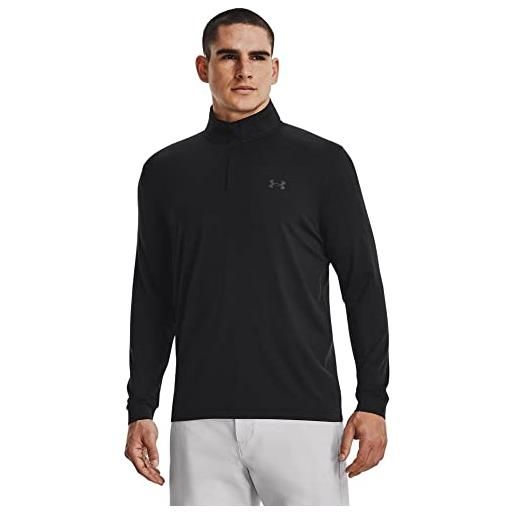 Under Armour playoff-camicia a maniche lunghe con zip 1/4 top di riscaldamento, nero, l uomo
