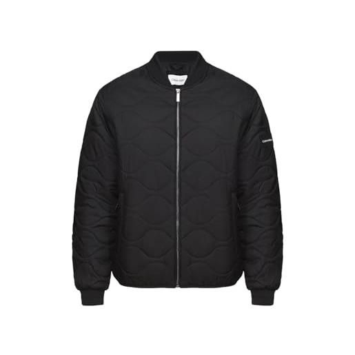 Calvin Klein giacca bomber da uomo marchio, realizzata in nylon. Nero