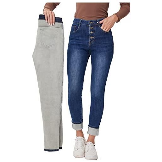 Leggings donna pantaloni leggins fuseaux felpati invernali slim