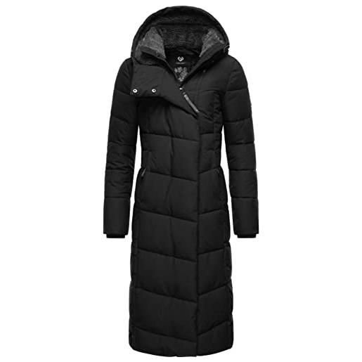 Ragwear pavla long - cappotto invernale caldo da donna, con cappuccio, taglie xs-xxl, nero , s