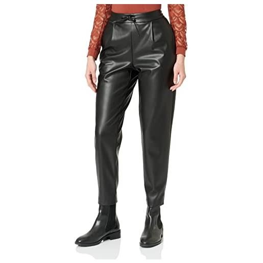 Vila vinille rw coated 7/8 pants-noos pantalone ecopelle, nero, 50 donna