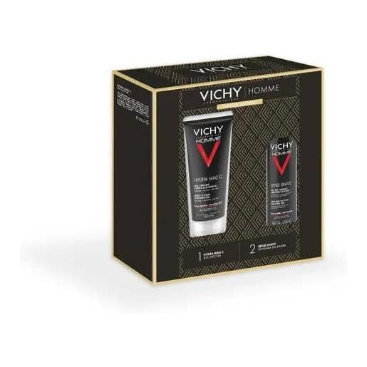 Vichy cofanetto regalo natale uomo hydra mag c gel doccia 200ml + sensi shave schiuma da barba 20ml Vichy