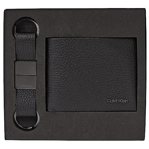 Calvin Klein gs minimalism bifold 5cc+keyfob k50k511023, pacchetti regalo uomo, nero (ck black), os