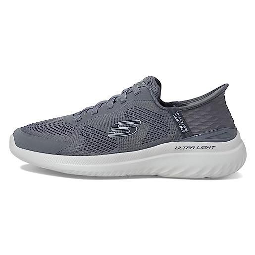 Skechers bounder 2.0 emerged slip-in sneaker uomo, scarpe da ginnastica, grigio scuro, 42 eu larga