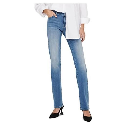 Only onlalicia reg strt dnm dot568 noos jeans, media blu denim, 28w x 32l donna