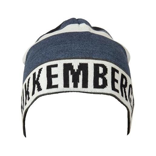 Bikkembergs cappello cuffia con risvolto articolo 01340/14810 made in italy, 001 jeans/acqua/blu, taglia unica