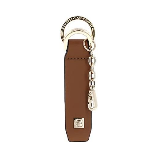 PIQUADRO circle keychain with carabiner cuoio
