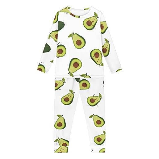 Woisttop 3-16 anni pigiama per bambini set comodo manica lunga inverno/primavera vestiti accoglienti due pezzi pjs lounge set, avocado verde. , 11-12 anni