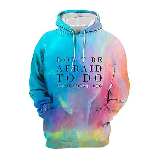 MKIUHNJ teacher felpa con cappuccio 3d tie dye con stampa a maniche lunghe, per uomo e donna, con cappuccio, per uomini e donne, casual, sport, autunno, inverno, 0914a celeste, xxxl