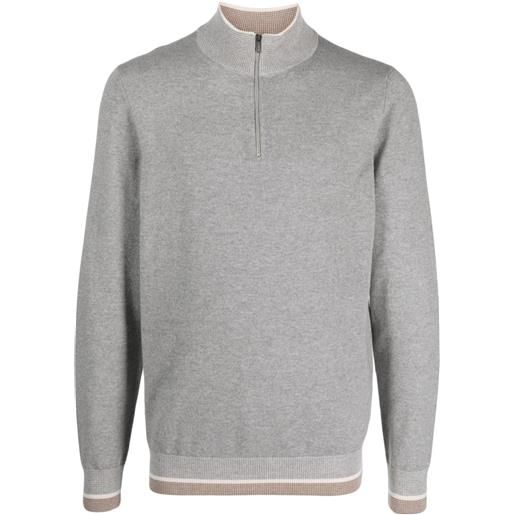 Peserico maglione con dettagli a contrasto - grigio