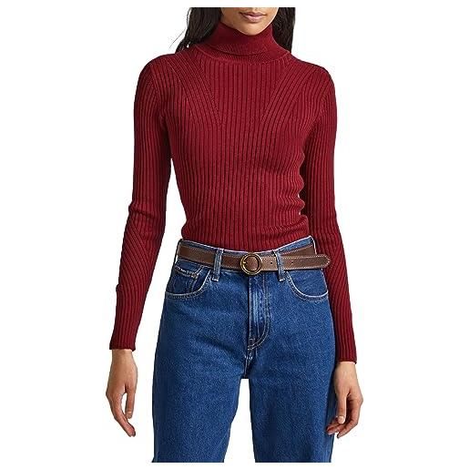 Pepe Jeans dalia rolled collar, maglione donna, grigio (dark grey marl), s