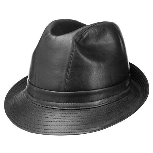 LIPODO cappello in pelle imitata trilby tendenza 61 cm - nero