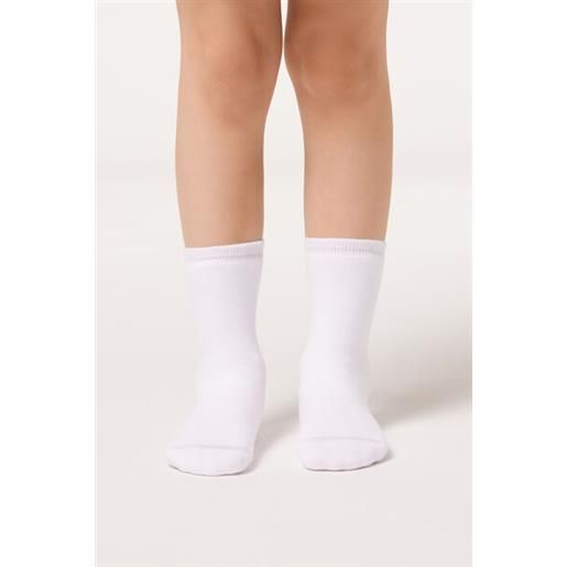 Calzedonia calze in spugna di cotone da bambini bianco