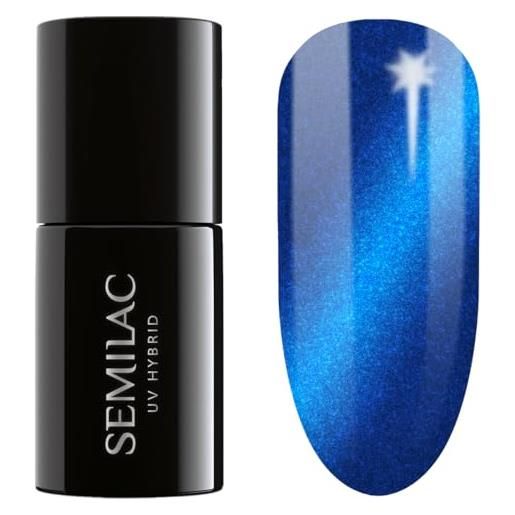 Semilac smalto semipermanente uv 466 blue silk pigiami 7ml collezione silk effect