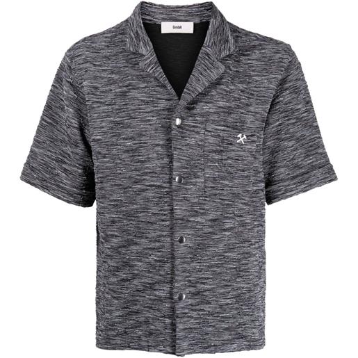 GmbH camicia mélange con applicazione logo - grigio