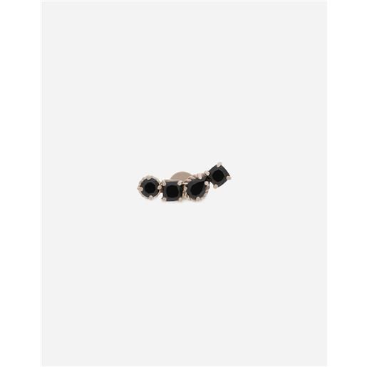 Dolce & Gabbana orecchino singolo in oro bianco 18kt con spinelli neri