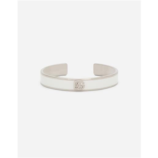 Dolce & Gabbana bracciale rigido in smalto con logo dg