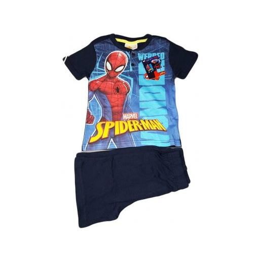 BABY DISTRIBUTION pigiama maglia maglietta pantaloncino bimbo bambino spider. Man blu baby distribution 1 set