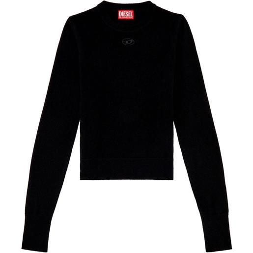 Diesel maglione m-areesa con placca logo - nero