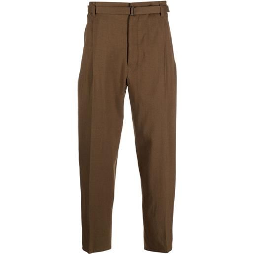 LEMAIRE pantaloni affusolati con pieghe - marrone