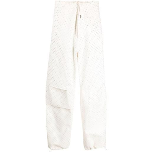 DARKPARK pantaloni a palazzo con strass - bianco