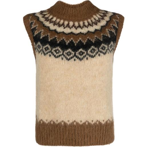 Polo Ralph Lauren fair isle intarsia-knit vest - marrone