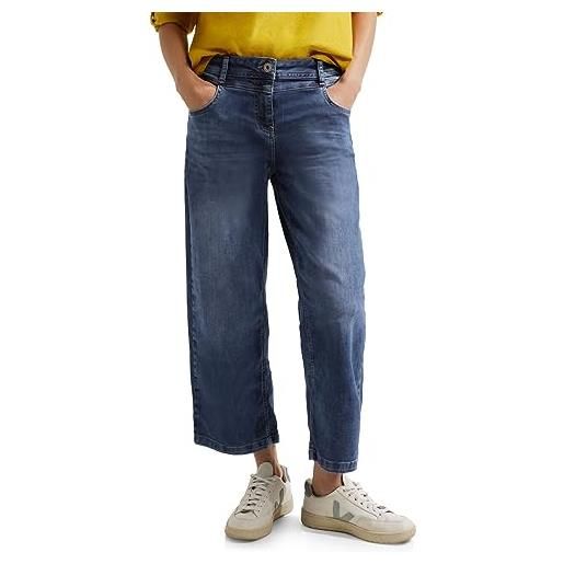 Cecil b376840 7/8 culotte jeans, mid blue wash, 29w x 26l donna