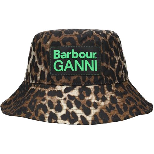 BARBOUR cappello barbour x ganni in cotone leopard