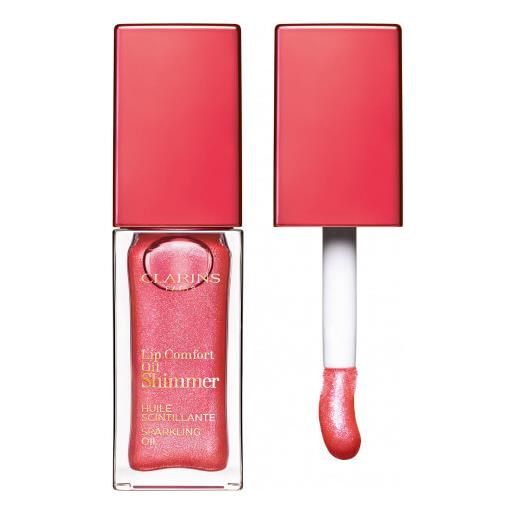 Clarins olio labbra con glitter lip comfort oil shimmer 7 ml 04 intense pink lady