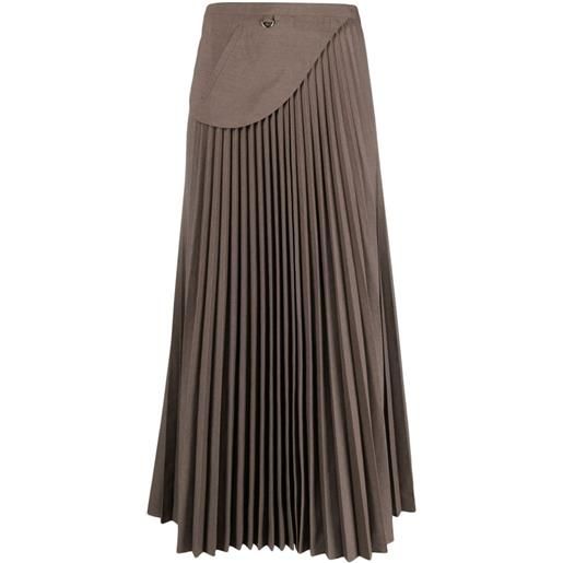 Claudie Pierlot high-waist pleated skirt - marrone