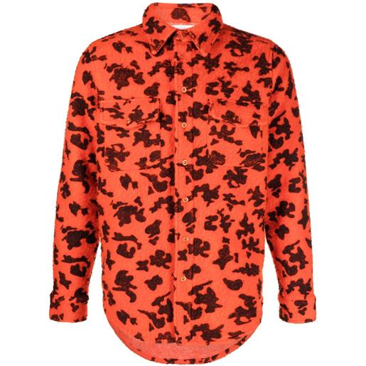 ERL camicia pilled work con stampa camouflage - arancione