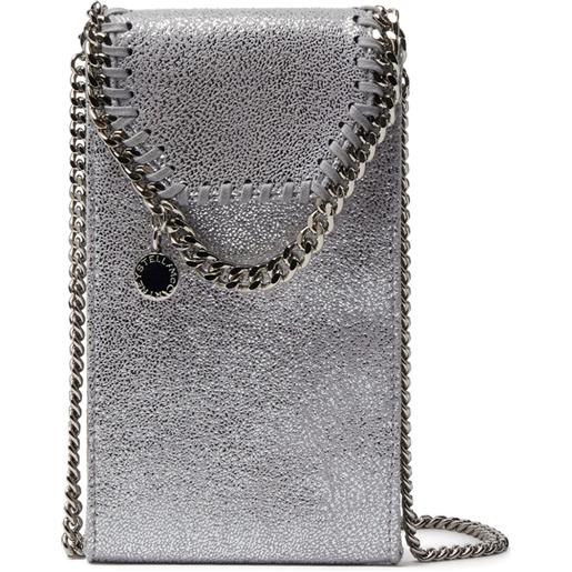Stella McCartney pouch per smartphone falabella con tracolla - argento