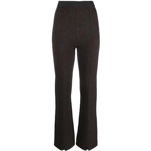 Claudie Pierlot striped high-waist straight-leg trousers - grigio