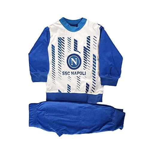 ORIGINAL INTIMO ssc napoli pigiama lungo bambino in 100% cotone prodotto ufficiale squadra calcio (18 mesi, royal)