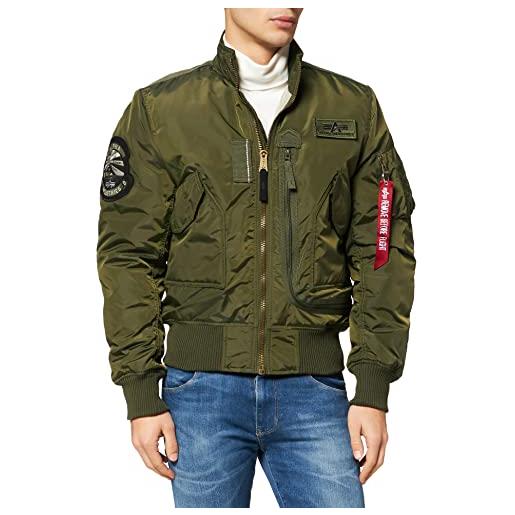 Alpha industries engine bomber jacket per uomo giacca, dark green, 2 xl