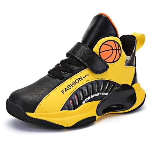 WOWEI scarpe da basket per bambini e ragazzi scarpe da basket leggero antiscivolo traspirante sport scarpe da basket sneaker casual da bambino scarpe da sportive (cxb-a27, 36eu)