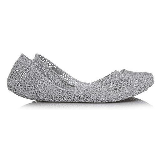 Melissa donna campana papel vii ballerine chiuse, argento silver glitter 50711, 35/36 eu