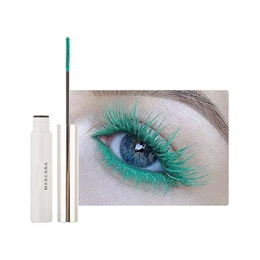 HADAVAKA 2pcs waterproof mascara eyelash primer, colorful fiber extra long voluminous lash mascara, charming long lasting mascara, volume, lengthen, curl & smudge free mascara (06# emerald)