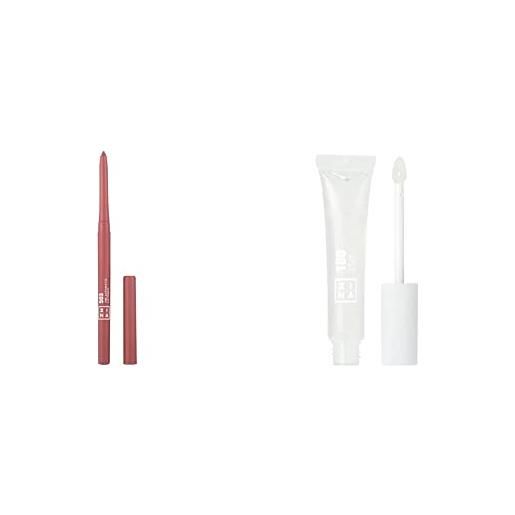 3ina makeup - vegan - the automatic lip pencil 503 + the lip gloss 100 - makeup set - cruelty free
