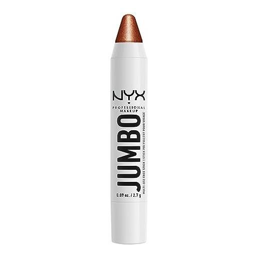 Nyx professional makeup matita viso illuminante multi-uso, texture cremosa, con olio di jojoba e finish brillante, jumbo highlighter stick, tonalità: flan