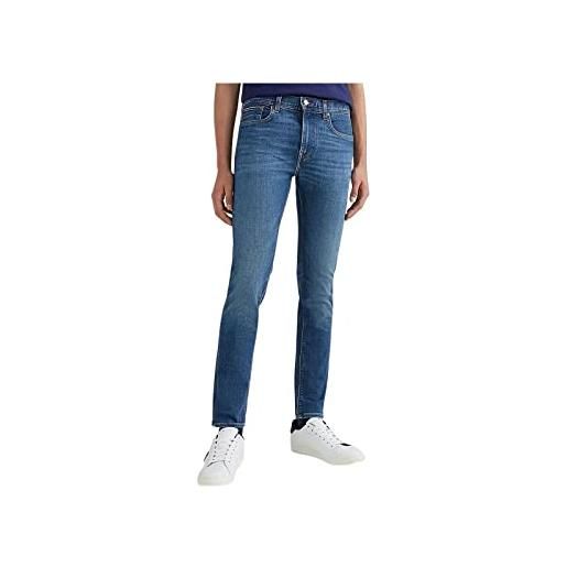 Tommy Hilfiger jeans uomo slim bleecker elasticizzati, blu (jacob indigo), 32w / 32l