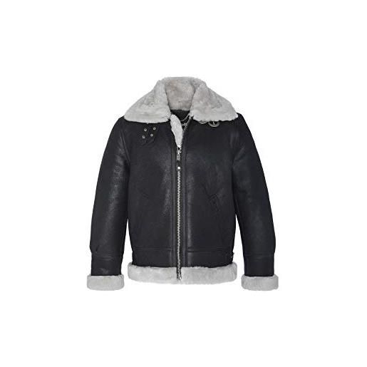 Schott NYC lc1259, giacca di pelle uomo, nero/grigio (black/grey), l
