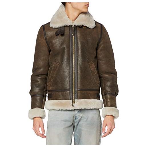 Schott NYC lc1259, giacca di pelle uomo, nero/grigio (black/grey), m