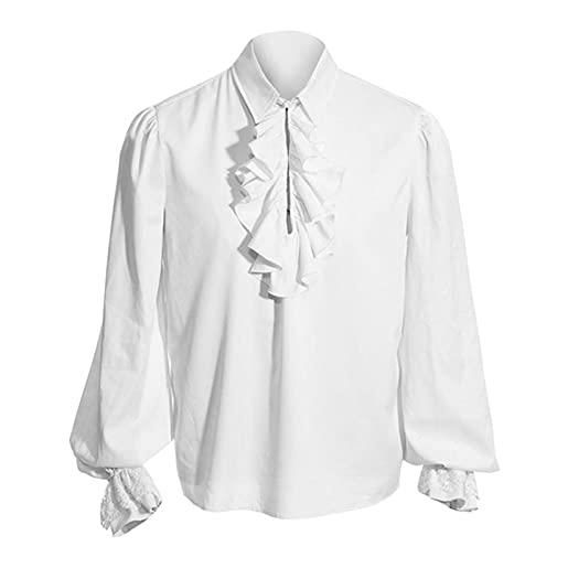 SoLu DAY8 camicia uomo eleganti taglia forte camicetta a maniche lunghe con colletto alla coreana con stampa con bottoni intrecciati casual da uomo cerimonia vacanza casual maglietta t-shirt