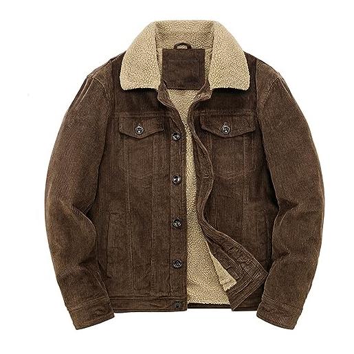 Pegsmio giacche in cotone da uomo cappotto imbottito caldo parka sciolto giacca corta in velluto a coste giacca a vento con zip solida giacca a vento casual invernale