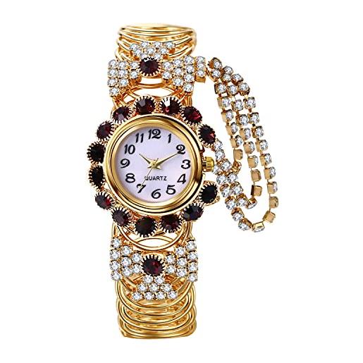 Avaner orologio da polso da donna, analogico, al quarzo, con strass, elegante, per ragazze e donne, b, moderno