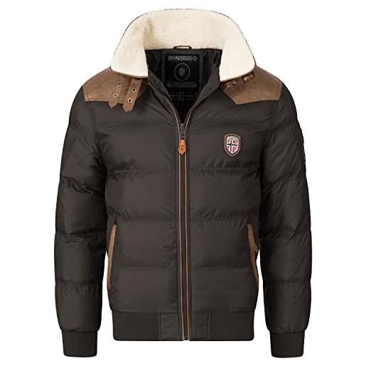 Geographical Norway giacca trapuntata invernale da uomo, foderata, calda giacca da snowboard per l'inverno e l'autunno in bundle con ud beanie, abram nero, m